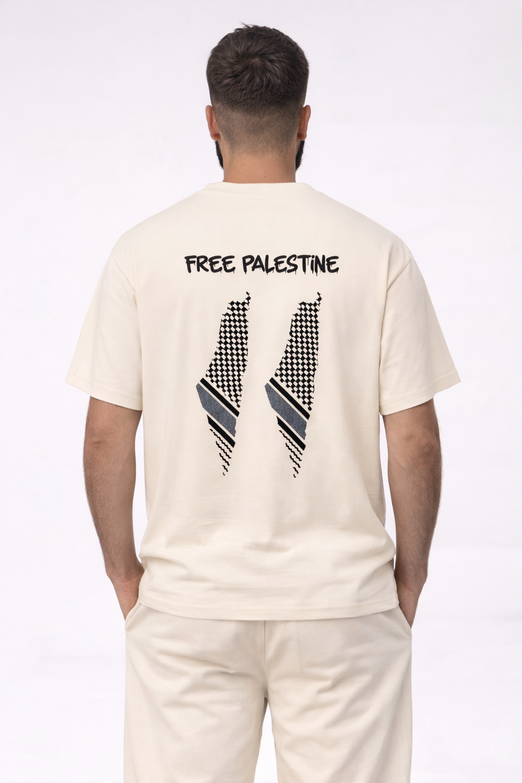 FREE PALESTINE Oversize T-Shirt– Premium Baumwolle | Minimalistisches Design