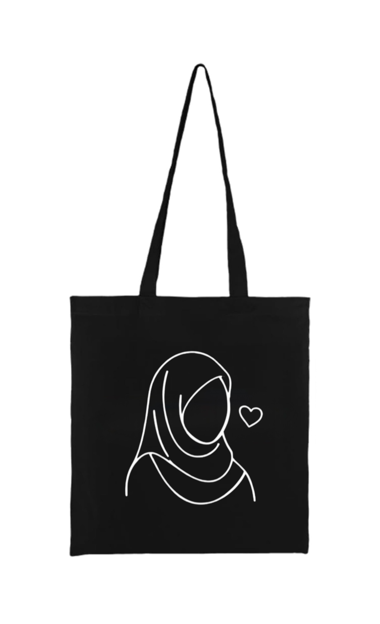Islamische Baumwolltasche, stilvoll & bewusst Diese hochwertige Stofftasche (38 × 42 cm) mit langen Henkeln vereint Funktionalität mit einem minimalistischen, islamischen Design.