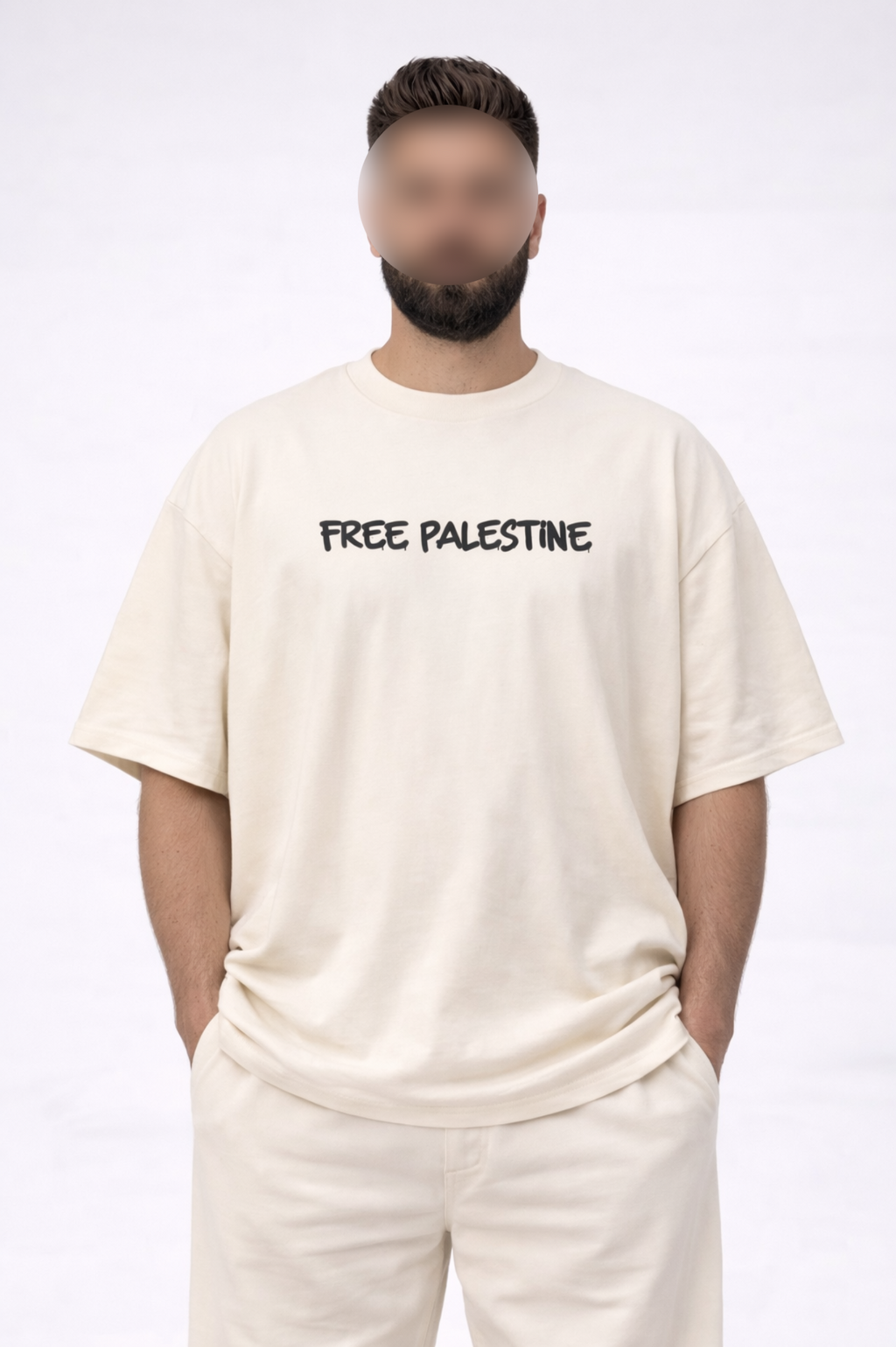 FREE PALESTINE Oversize T-Shirt– Premium Baumwolle | Minimalistisches Design