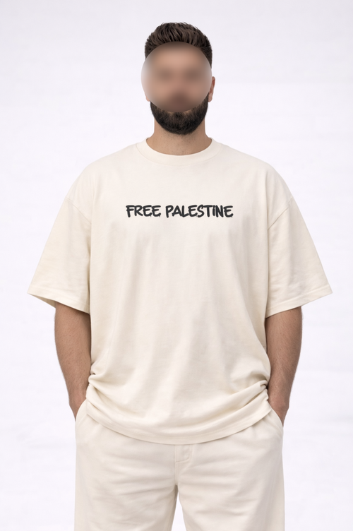 FREE PALESTINE Oversize T-Shirt– Premium Baumwolle | Minimalistisches Design